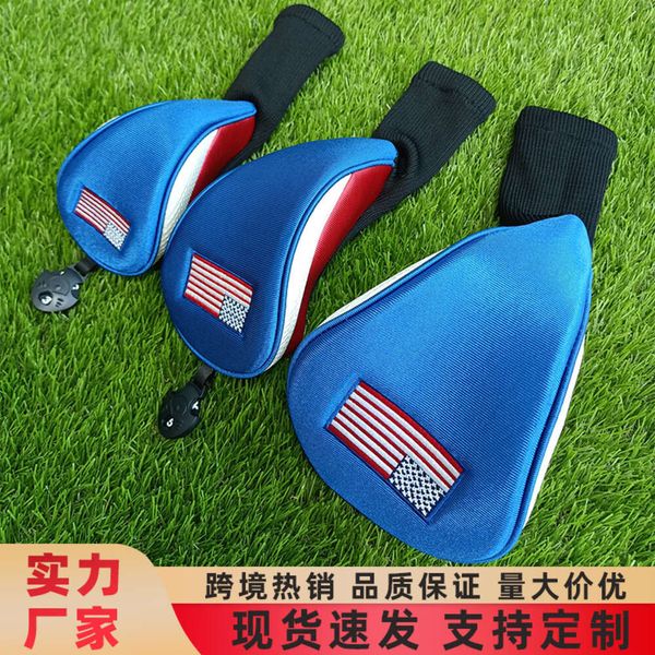 Nouveau drapeau américain Golf Club Head Hat Ball Couverture de protection en bois, vente chaude