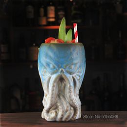 Nouveau style pavillon américain Old Man Design tiki Cup Hawaii Ceramics Cocktail Glass Creative Creative Mobito Bar Party Wine Cup