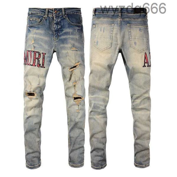 Nuevo Amirs para hombre Diseñador de lujo Jeans de mezclilla Agujeros Pantalones Marca de moda Jean Biker Pantalones Hombre Ropa para hombre Pantalones para mujer JeansDL5J DL5JV7O4 V7O4V7O4 V7O4