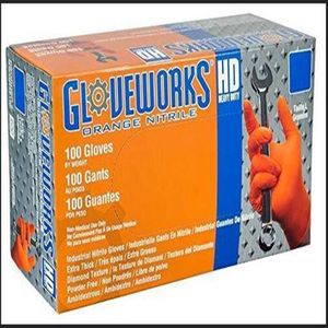 Nouveau Ammex Corporation AMXGWON48100 Gloveworks HD Orange Nitrile Gants AMMEX gants Boîte de 100 306L