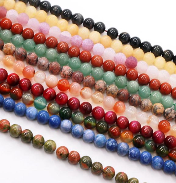 Nouveau et bon marché 8MM perles de pierre naturelle mat lave oeil de tigre tacheté pierre perles de pierre en vrac pour bijoux collier bricolage faisant Accesso4510734