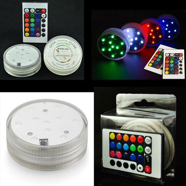 Nueva y barata luz LED colorida para pecera con control remoto sumergible para tanque de peces, lámparas de globo, iluminación para fiestas, decoraciones 2176