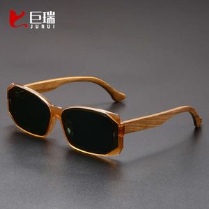 Nieuw en houten dameslange frame, bamboe been zonnebril, katapuulens, sporter sporten zonnebril zonnebril