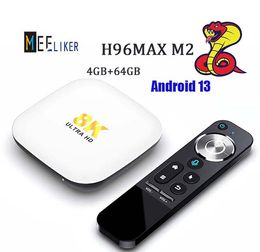 Nouveau Android 13 8K H96 M2 M2 Produit TV Box Trial gratuit 4 Go 64 Go RK3528 2.4 / 5G WiFi6 1000M / LAN BT5.0 Android TV Box Set Top Box Cobra