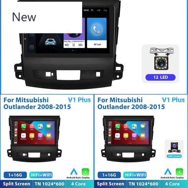 Nuevo reproductor de radio multimidia de Android Auto Car para Mitsubishi Outlander 2008-2015 Carplay Autoradio Navigation GPS 2DIN