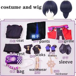 Nouveaux costumes d'anime High Quality Genshin Impact Scaramouche Cosplay Come Halloween Suit Uniform Party Tentifit Kunikuzushi Scaramouche Tenues Wig 370