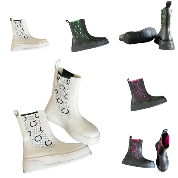 Nuevos botines Señoras Otoño / Invierno calcetines botas Diseñador de lujo tacones altos partido color estiramiento antideslizante moda street shoot Chelsea 36-40