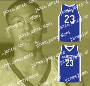 Nouveau Anthony Davis # 23 Perspectives Charter High School Retro Basketball Jersey Mens cousé Coutume tous les maillots de nom