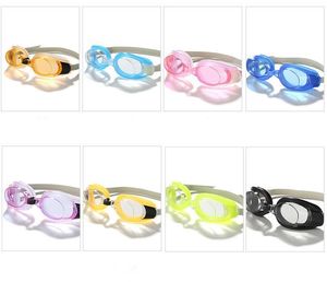 Nouvelles lunettes de natation antibuée avec pince-nez, bouchons d'oreilles, lunettes pour adultes et enfants, lunettes de natation plates générales, pratiques et pratiques