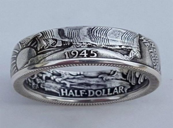 Nouvelle pièce d'antiquités Morgan United States of America Half Dollar 1945 Ring MA5R242B5649493