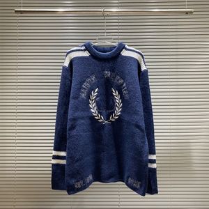 Nouveau pull tricoté lettre jacquard AOP en automne / hiver 2022acquard machine à tricoter e Custom jnlarged détail ras du cou coton dxzx553253