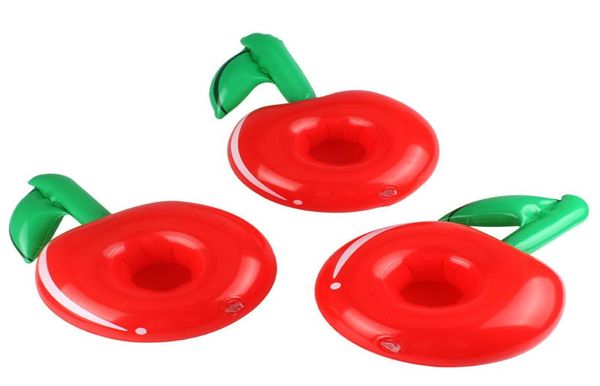 Nuevo portavasos de Apple Cojín de fruta inflable Flotadores inflables Tubos Juguetes para la piscina Productos de natación de moda superior Deportes acuáticos 1 8dqG13078632