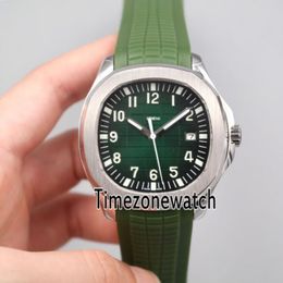 Nieuwe Aquanaut 5168G-010 stalen kast groene textuur wijzerplaat automatisch herenhorloge groene rubberen horloges hoge kwaliteit goedkoop voor Timezonewatc242G