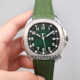 Nieuwe Aquanaut 5168G-010 stalen kast groene textuur wijzerplaat automatisch herenhorloge groene rubberen horloges hoge kwaliteit goedkoop voor Timezonewatc229C