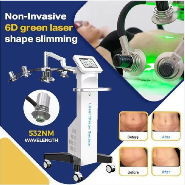 Nouvelle machine de beauté amincissante en forme de lazer non invasive ariival 6D avec 532nm Green Light Body Contouring Maquina Laser Fat Burner Loss Weight equipment