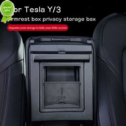 Nieuwe armleuning verborgen opbergdoos voor Tesla Model 3 Y 2022 Center Console Organizer Auto Armwest Holder Box Car Interior Modification