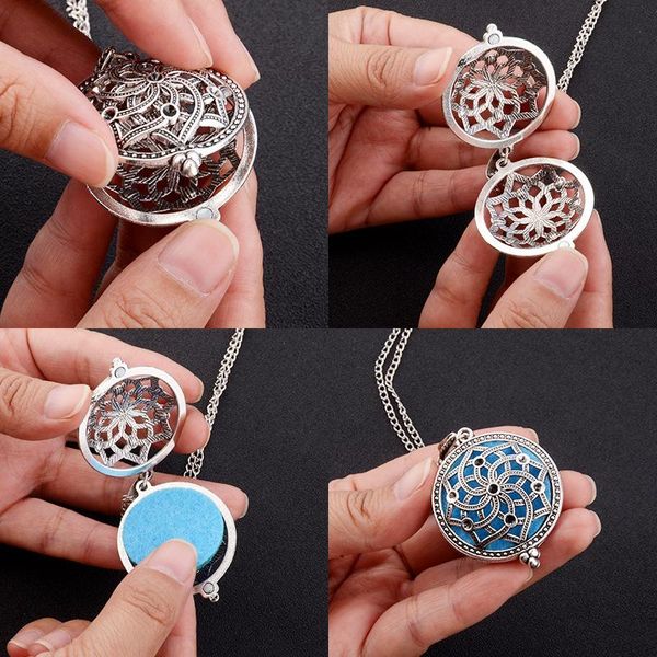 Nouveau Aromathérapie encens Bijoux Huile Essentielle Diffuseur Collier Amour Arbre Vie Ouvert Parfum Médaillons Pendentifs Aroma Diffuseur