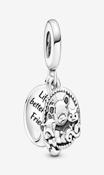 Nueva llegada 100 925 Sterling Silver Bear Fox Squirrel Dangle Charm Fit original europeo brazalete de joya de moda access9191940