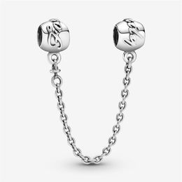 Nieuwe Collectie 100% 925 Sterling Zilver Family Forever Safety Chain Charm Fit Originele Europese Bedelarmband Mode-sieraden Access231C