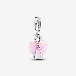 Nouvelle arrivée 100% 925 Silver Silver Mom Opalescent Heart Slempe Charme Fit Bracelet Bracelet de charme européen Original Accessoires