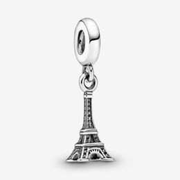 Nouvelle arrivée 100% 925 SERRING Silver Paris Eiffel Tower Charm de charme Fit d'origine Bracelet de charme européen Bijoux de mode Accessor2743