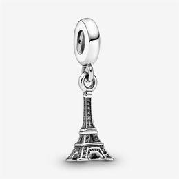 Nouvelle arrivée 100% 925 argent sterling Paris Tour Eiffel Dangle Charm Fit Original Bracelet à breloques européen bijoux de mode Accessor276J