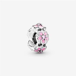 Nieuwe Collectie 100% 925 Sterling Zilver Roze Magnolia Spacer Charm Fit Originele Europese Bedelarmband Mode-sieraden Accessoires260v