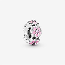 Nieuwe Collectie 100% 925 Sterling Zilver Roze Magnolia Spacer Charm Fit Originele Europese Bedelarmband Mode-sieraden Accessoires240y