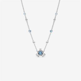 Nieuwe Collectie 100% 925 sterling zilveren Pompoen Coach Collier Ketting mode-sieraden maken voor vrouwen geschenken 255B