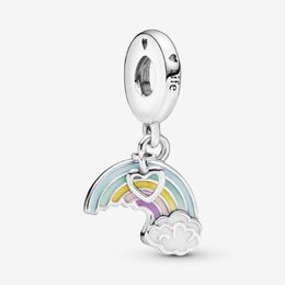 Nouveauté 100% 925 Sterling Silver Rainbow Cloud Dangle Charm Fit Original Bracelet à breloques européen Bijoux de mode Accessoires228q