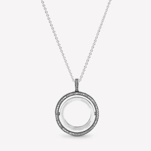 Nieuwe aankomst 100% 925 Sterling zilveren omkeerbare cirkel ketting mode -sieraden voor vrouwen geschenken gratis verzending 259a