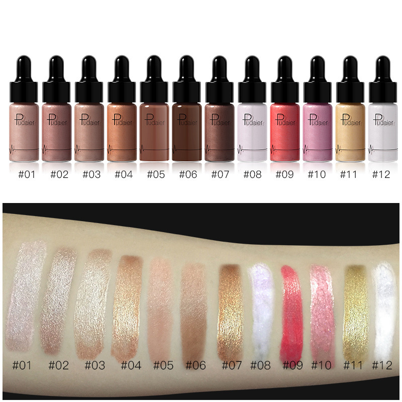 Pudaier Liquid Highlighter Matte Shimmer Liquid Brighten Eye shadow Fondotinta perlescente Trucco