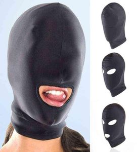 Nieuwe Collectie 123 Gat Mannen Vrouwen Volwassen Spandex Bivakmuts Open Mond Gezicht Oog Hoofd Masker Kostuum Slave Spel Rollenspel2720708