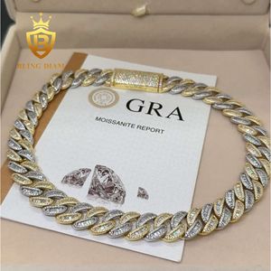 Nouvelle arrivée 15 mm Baguette Cuban Link Chain Multi Color Fashion Men Femmes Collier à coussin de chaîne cubaine