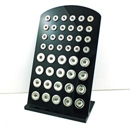 Nueva llegada 18mm 12mm Mix Snap Button Display Stands Moda Negro Acrílico Intercambiable Ginger Snap Jewelry Holders Board295e