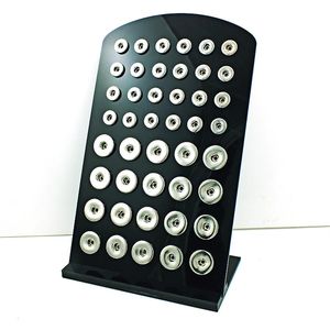 Nueva llegada 18mm 12mm Mix Snap Button Display Stands Moda Negro Acrílico Intercambiable Ginger Snap Jewelry Holders Board2491