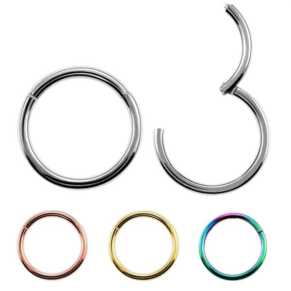 Nouvelle Arrivée 1 PC Acier 14g 16g 18g Articulé Septum Clicker Nez Cerceau Anneaux Oreille Tragus Lèvre Piercing Nez Pour Unisexe Jewelry211w