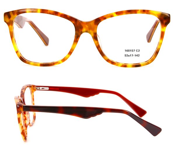 Mode femmes hommes montures de lunettes en acétate en haute qualité Full-rim Square monture de lunettes classique populaire Tortoise Optical Frame avec étui