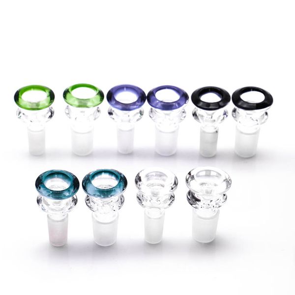 Verre Bol Narguilés Nouvelle arrivée 14mm 18mm Couleurs Mix Bong Mâle Bol Pièce Pour Pipe À Eau Dab Rig Fumeurs Bols