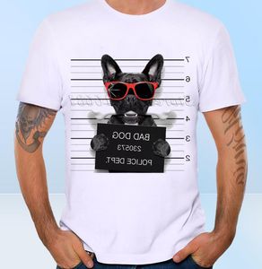 Nieuwe aankomst 2020 Zomermode Franse Bulldog Dog Police Dept grappig ontwerp T -shirt Men039S Hoge kwaliteit hondentoppen Hipster Tees2408362