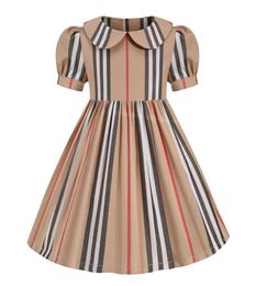 Nouvelle arrivée 2021 Vêtements de coton à manches courtes Stripe Fashion Européen Style Baby Vêtements Vêtements Vêtements Girls Robe 26 ans3644102