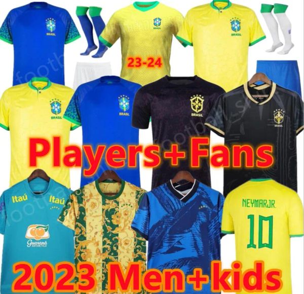 Nueva llegada 2024 Brasil camisetas de fútbol VINI JR L.PAQUETA NEYMAR 23 24 P.COUTINHO RICHARLISON camiseta de fútbol T.SILVA BRUNO G. PELE CASEMIRO hombres mujeres niños kit jersey