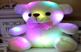 Nieuwe aankomst 20 cm grote lichtgevende teddybeerpopbeer knuffel kleurrijke flitslijderde pluche speelgoed verjaardag kerstcadeau3600801