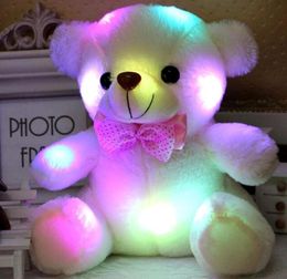 NEUE ANKUNFT 20 cm Große Leuchtende Teddybär Puppe Bär Umarmung Bunten Blitzlicht Led Plüschtier Geburtstag Weihnachtsgeschenk 6537041