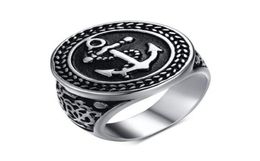 Nieuwe aankomst 20 mm Men039S Nautical Pirate Anchor Symbool 316L Roestvrij staalringen Maat 812 in de VS en Europa8856178