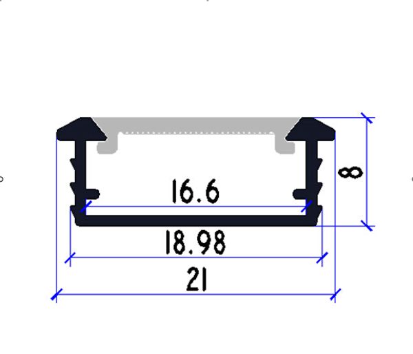 Envío gratis Nueva llegada 2 m / pcs 75 pcs / lote perfil de aluminio led con cubierta blanca lechosa o transparente y tapas finales para tiras LED barra led