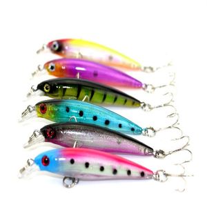 Nieuwe Collectie 30 stks 6 kleuren 8 CM 6G laser Minnow vissen lokt harde aas plastic wobblers visgerei3147