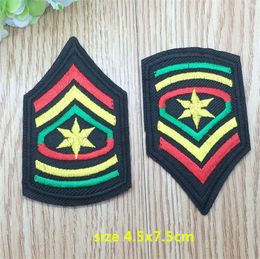 Nieuwe aankomst 30 stks Star Mode Schouder Embleem Geborduurde Patches Iron On Cartoon Motif Rs Applique Embroidery Accessoire