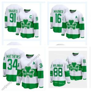 Nieuwe collectie 34 Auston Matthews 2024 St. Pats Patricks Day Jersey Mitchell Marner Tavares Klingberg Morgan Rielly William Nylander Tyler Bertuzzi Stitiched Jerseys