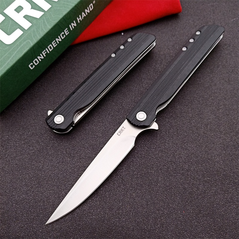 Ny ankomst 3810 Flipper Folding Kniv 8CR13MOV Satinblad Nylon Plus Glasfiberhandtag EDC Pocket Knives med Retail Box Package